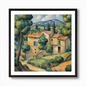 Rustic Romance Painting Inspired By Paul Cezanne Art Print Art Print