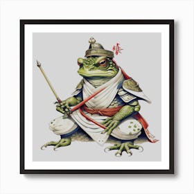 Samurai Frog Art Print