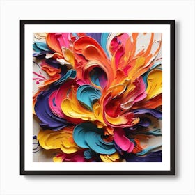 Colorful Splashes Of Paint Art Print