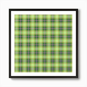 Green Plaid Fabric 10 Art Print