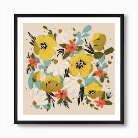 Bouquet Square Art Print