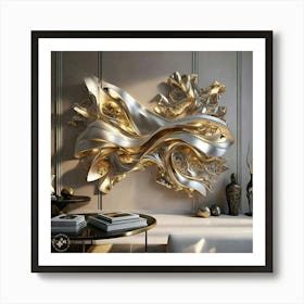 Abstract Gold Wall Art Art Print