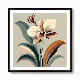 Orchid Painting In Boho Art Art Print