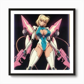 1900's vintage sexy anime girl in mech suits 08 Art Print