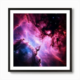 A Galaxy Of Hues Blending Forming A Celestial Pink Nebula Radiant In Cosmic Space Captured As If Art Print