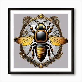 Steampunk Honeybee Logo Art Print