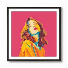 Vibrant Colours Woman Portrait Pop Art Art Print