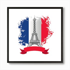 France Eiffel Tower Vector Art Print