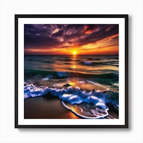 Sunset At The Beach 265 Art Print