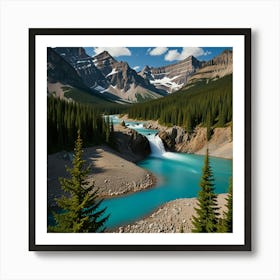 Blue Lake In The Mountains Art Print