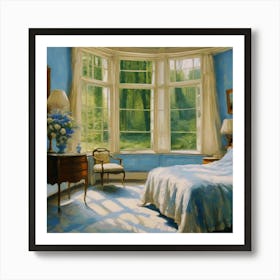 Blue Bedroom Art Print