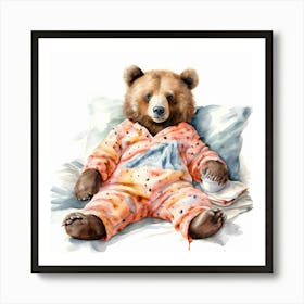 Bear In Pajamas 1 Art Print