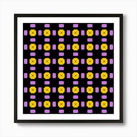 Pattern Black Background Seamless 1 Art Print