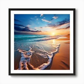 Sunset On The Beach 1 Art Print