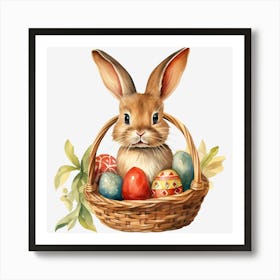 Easter Bunny In Basket 4 Art Print