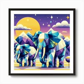 The Gentle Giants Elephants Art Print