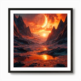 Sunset In The Mountains 2 Art Print