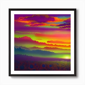 Sunset In The Mountains Art Print