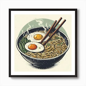 Noodle Bowl Illustration Art Print