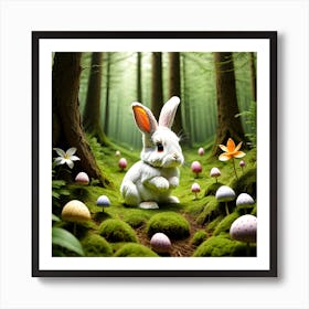 Easter Bunny In The Forest 2 Art Print