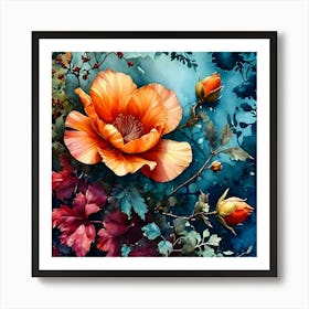 Orange Poppy Painting Art Print