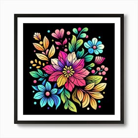 Colorful Flowers 1 Art Print