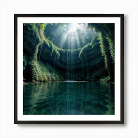 Waterfall In The Jungle Art Print