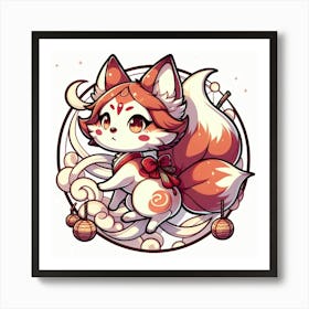 Kitsune Joy 9 Art Print