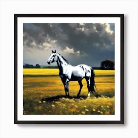 Horse In The Field 7 Art Print