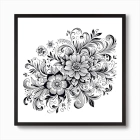 Ornate Floral Design 11 Art Print