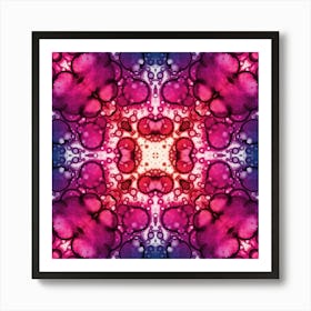 Watercolor Abstraction Pink And Blue Flower 2 Art Print