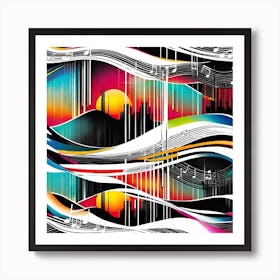 Abstract Music Background 1 Art Print