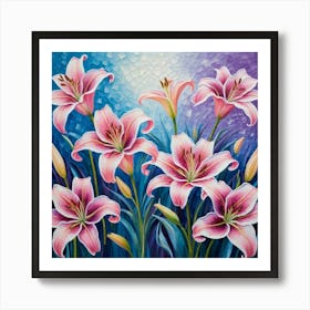 Pink Lilies 3 Art Print