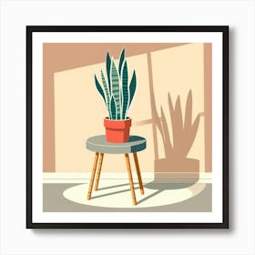 Snake Plant In A Pot Art Print