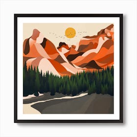 Colorful Mountains Ranges Art Print