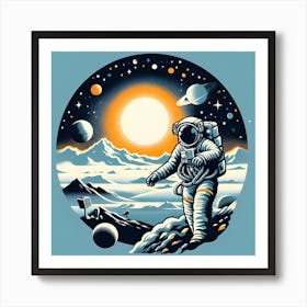 Astronaut In Space 3 Art Print