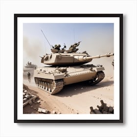 M60 Tanks In The Desert Art Print