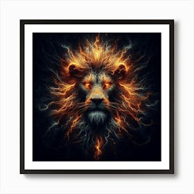 Fire Lion 3 Art Print