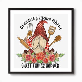 Grandma'S Kitchen Gnome Art Print