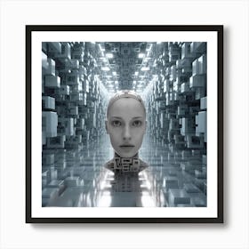 Woman trapped in a fractal dimension Art Print