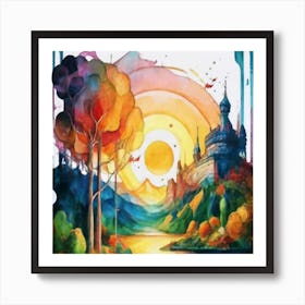 Watercolor landscapes 7 Art Print