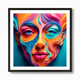 Abstract Paper Face 1 Art Print