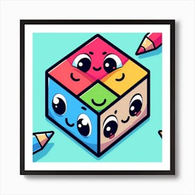 Cube Puzzle Art Print