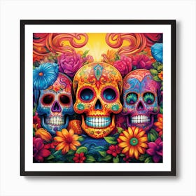 Day Of The Dead Skulls 22 Art Print