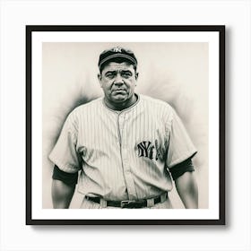 Chalk Painting Of Babe Ruth Art Print