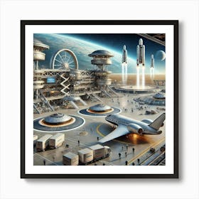 Earth Spaceports Converted Art Print