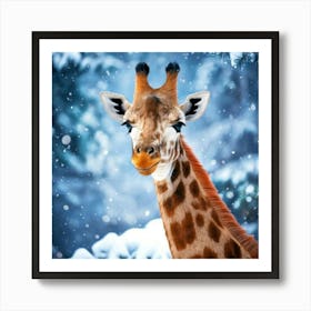 Firefly Whimsical Winter Wonderland With Cheerful Giraffe 42060 (2) Art Print