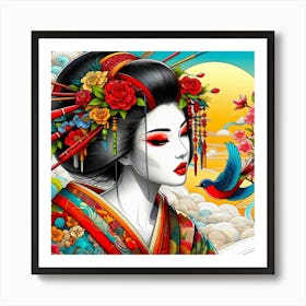 Japan Geisha Visual 93 Art Print