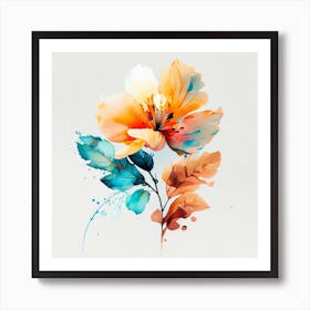 Watercolor Flower Abstract 7 Art Print