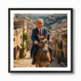 Donald Trump Riding A Donkey Affiche